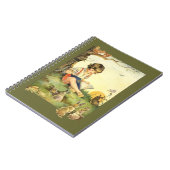Carnet Garçon lisant sous un arbre avec des lapins (Côté gauche)