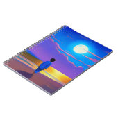 Carnet Garçon sur la plage, regardant la lune (Côté gauche)