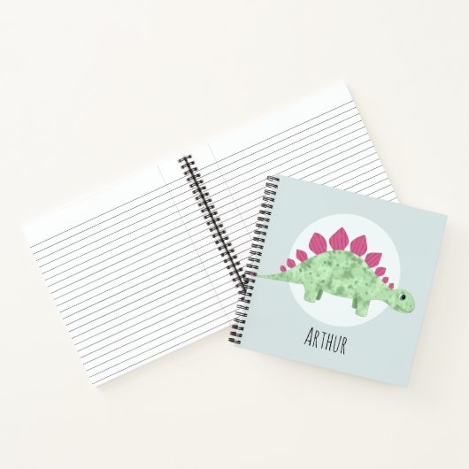 Carnet Garçons Cute Blue Stegosaurus Dinosaur Enfants (Intérieur)