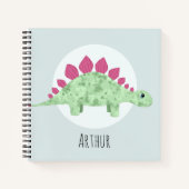 Carnet Garçons Cute Blue Stegosaurus Dinosaur Enfants (Devant)