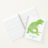 Carnet Garçons Dinosaure Vert Aquarelle T-Rex Enfants (Intérieur)