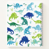 Carnet Garçons Dinosaure Vert Aquarelle T-Rex Enfants (Dos)