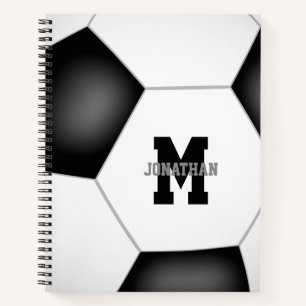 Carnet garçons filles spirale de soccer monogrammée