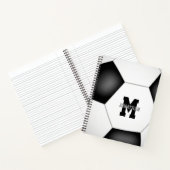 Carnet garçons filles spirale de soccer monogrammée (Intérieur)