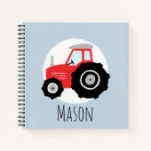 Carnet Garçon's mignon Red Farm Tracteur école pour enfan (Devant)
