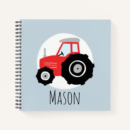 Carnet Garçon's mignon Red Farm Tracteur école pour enfan (Devant)