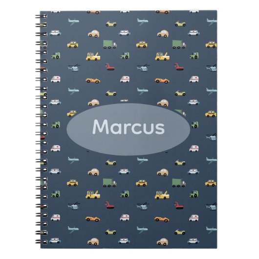 Carnet Garçons Mignon Transport Voiture Motif monogramme (Devant)