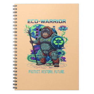 Carnet Garde Cyberpunk Orang-outan Éco-Guerrier