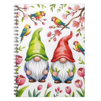 Carnet Garden Gnomes with Tropical Parrots 