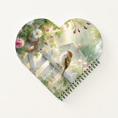 Carnet Garden Rose Bird Watercolor Scene (Dos)