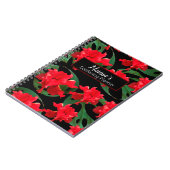Carnet Gardener Hibiscus Monstera Motif Noir Rouge (Côté gauche)