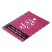 Carnet Gardez le calme et Enseignez, Plaid rose (Côté gauche)