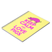 Carnet Gardez le calme et l'amour des cochons roses (Côté gauche)