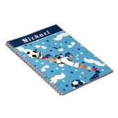 Carnet Gardien de but de football bleu Nom de l'enfant du (Côté Droit)