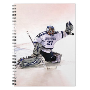 Carnet Gardien de but de hockey sur glace avec votre
