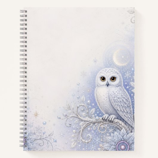 Carnet Gardienne de la Nuit d'Hiver – Douce Chouette Blan (Devant)