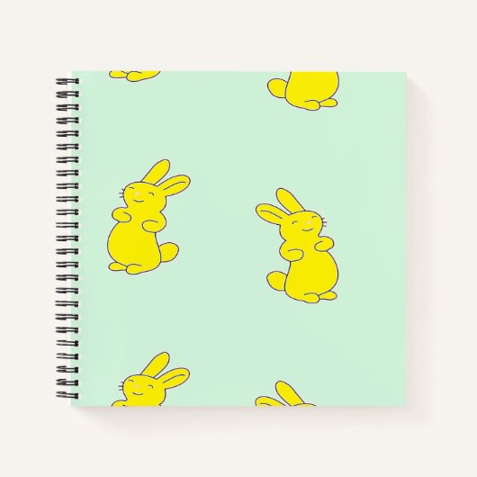 Carnet Garnons heureux jaune sur turquoise (Devant)