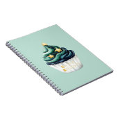 Carnet Gâteau brillant aux étoiles vert bleu or (Côté Droit)