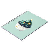 Carnet Gâteau brillant aux étoiles vert bleu or (Côté gauche)