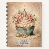 Carnet Gâteau Cupcake Floral Vintage (Devant)