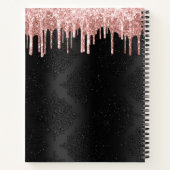 Carnet Gâteau Cupcake Noir Pailleté Rose Gold Drips Chef  (Dos)