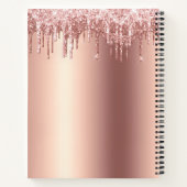 Carnet Gâteau Cupcake Rose Or Cuivre Paillettes Coulures  (Dos)