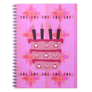 Carnet Gâteau d'anniversaire floral pour elle / Filles Ar