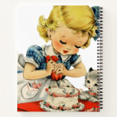 Carnet Gâteau d'anniversaire rétro pour fille - Chat - De (Dos)