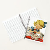 Carnet Gâteau d'anniversaire rétro pour fille - Chat - De (Intérieur)