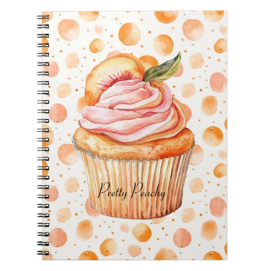 Carnet Gâteau Peach Cupcake Points Fantaisistes (Devant)