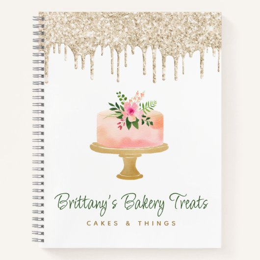 Carnet Gâteau rose vierge Parties scintillant d'or Drives (Devant)