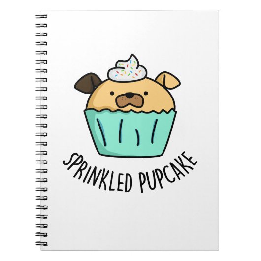 Carnet Gâteau Sprinkles Chien Drôle Cupcake de Chiot Blag (Devant)