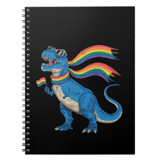Carnet Gay pride Dino Trex Rainbow Flag Lgbt Ally (Devant)