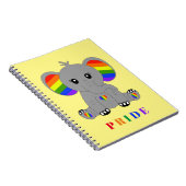 Carnet GAY PRIDE LGBTQ - éléphant mignon avec drapeau arc (Côté Droit)