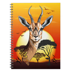 Carnet Gazelle Antelope africaine animal sauvage