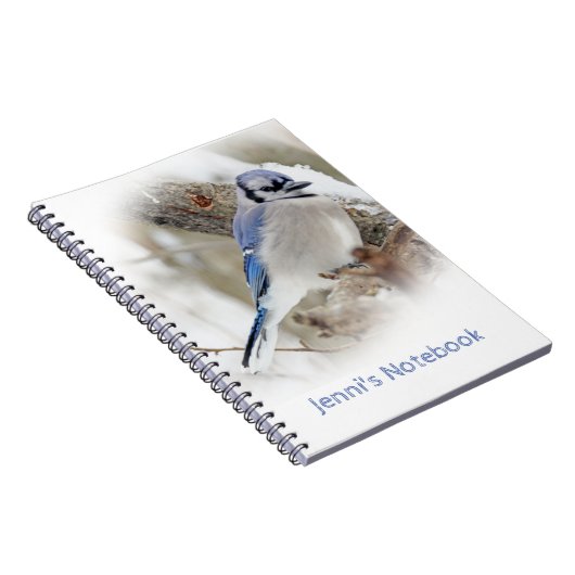 Carnet Geai bleu dans la neige d'hiver (Côté Droit)