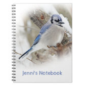 Carnet Geai bleu dans la neige d'hiver (Devant)