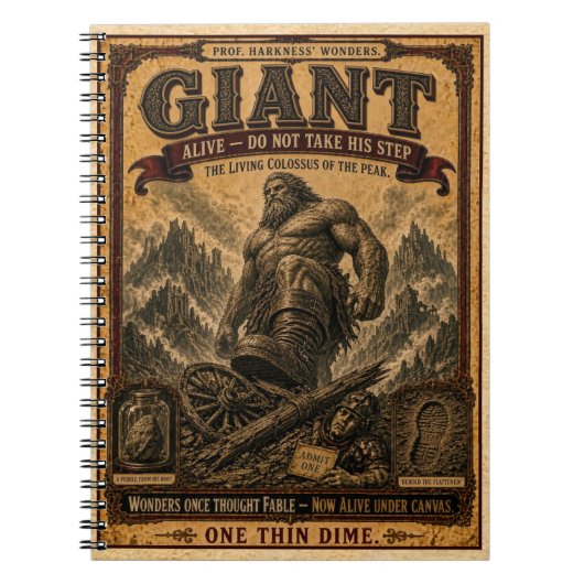 Carnet Géant, Monstre de Cirque Vintage (Devant)