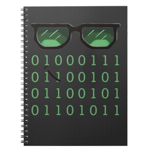 Carnet Geek de codes binaires (Devant)