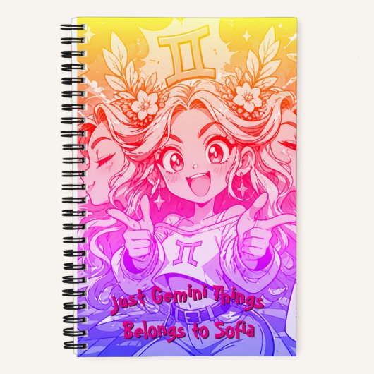 Carnet Gemini Anime Galaxy Chic Spiral Notebook (Recto)