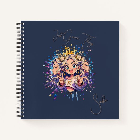 Carnet Gemini Sweet 16 Square Custom Notebook (Devant)