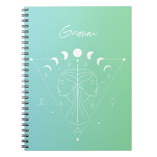 Carnet Gemini zodiaque horoscope étoile dégradé (Devant)