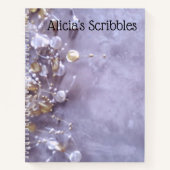 Carnet Gemmes d'or sur Lavender Personnalisé Chic (Devant)