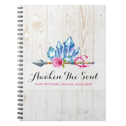 Carnet Gemmes en cristal de Bohême rustique et aquarelle (Devant)