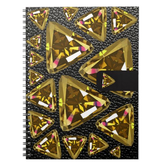 Carnet gems et cuir triangle jaune (Devant)