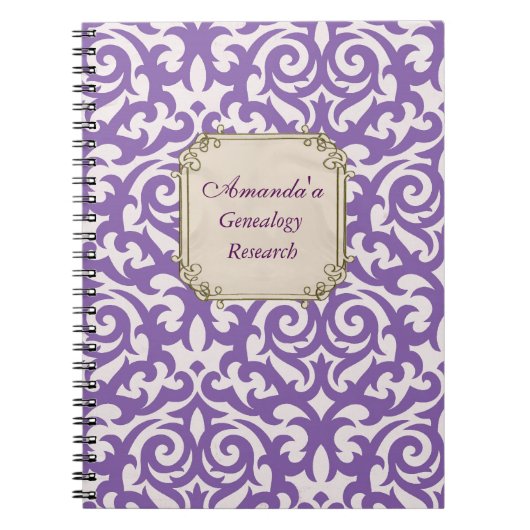 Carnet Généalogie pourpre élégante de damassé (Devant)