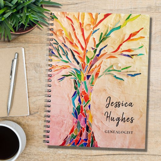 Carnet Généalogiste Arbre de famille Corail beige