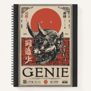 Carnet Génie mythique avec cornes et soleil de Crimson