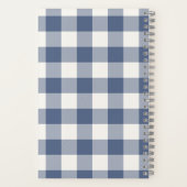 Carnet Genre Neutre Bleu Buffalo Vérifier Nom Monogramme (Verso)