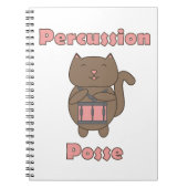 Carnet Gentil Chat Drummer Drôle Possé Percussion (Devant)
